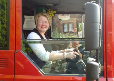 A Scheme Manager sitting in a fire engine